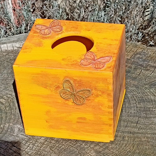 Box na kapesníky s motýlky
