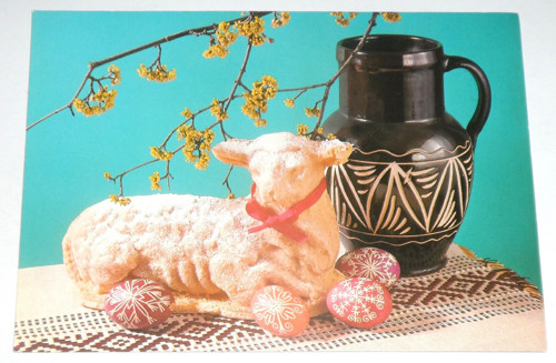 Čistá velikonoční POHLEDNICE, kraslice
