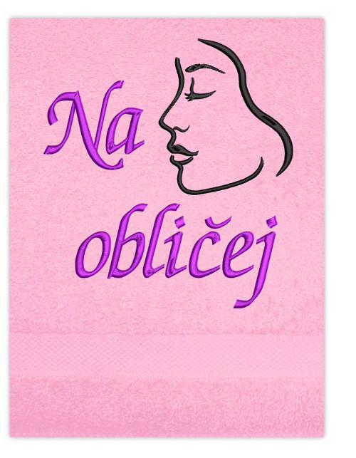 Osuška s výšivkou - na obličej