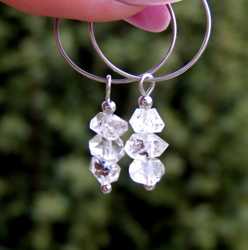 DIAMANT HERKIMER*ocelové náušnice