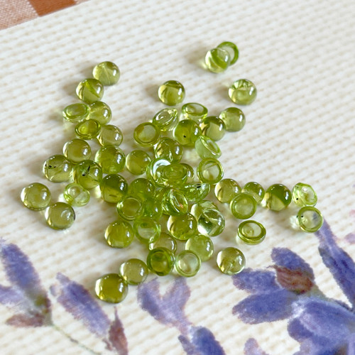 Peridot - olivín kabošon kruh / 3,8-4mm