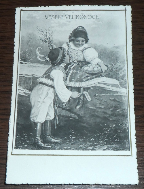 ČB POHLEDNICE velikonoční, dopisnice, 1956