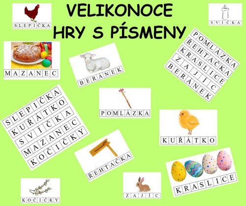 VELIKONOCE - hry s písmeny (didaktická hra)