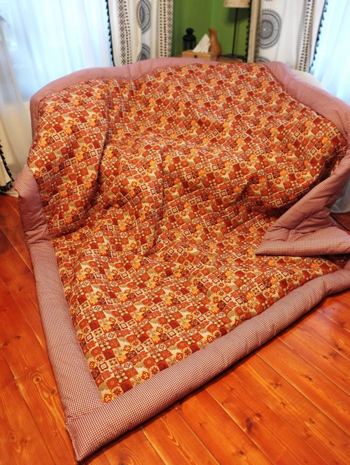 Bordo patchwork přehoz či přikrývka, šití na míru