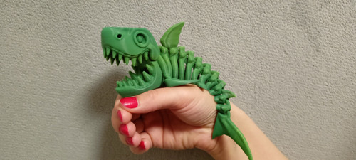 Flexi Kostěný Žralok - 18 cm - 3D Tisk
