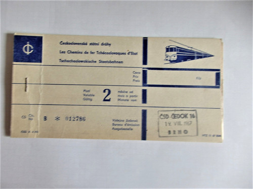 ČSD . vlaková jízdenka 5