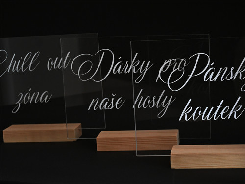 Svatební popisky - plexi 21×15 cm