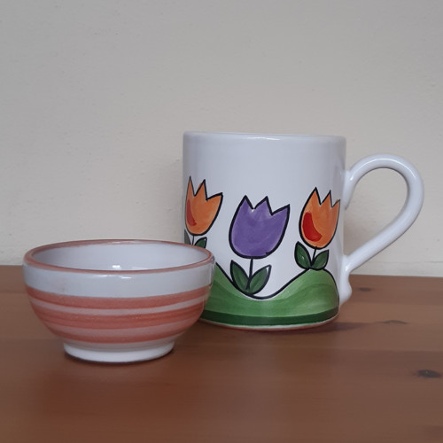 Hrnek - Tulipány a mini mistička na oříšky AKCE