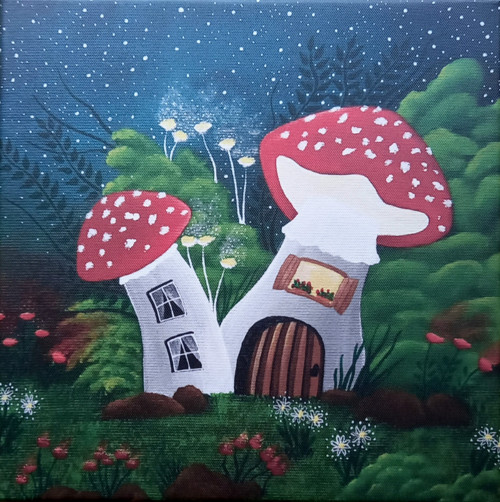 Muchomůrkové domečky, 30x30 cm - reprodukce
