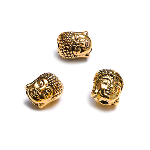 Korálek Buddha zlato žluté 9mm, 2/6ks