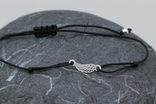 Minimalistický náramek - Angel wing (černá)