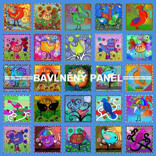 Bavlněný panel 20x20 cm - skladem — foto 1