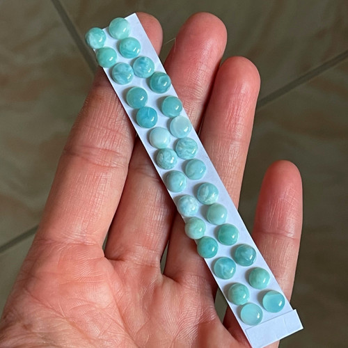 Larimar kabošony pár / kruh 6mm