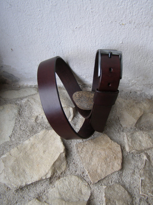 Pásek hladký hnědý 3,4 cm