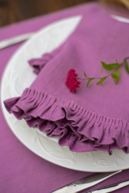 Lněný ubrousek Raspberry Dream