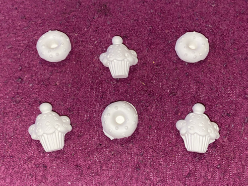 Sádrový odlitek - set donut + cupcakes (6ks)