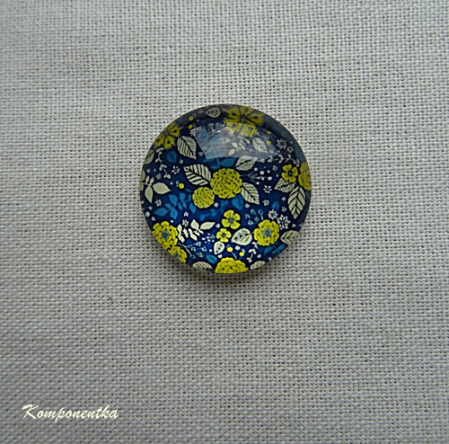 Skleněný kabošon květy 12mm 1kus