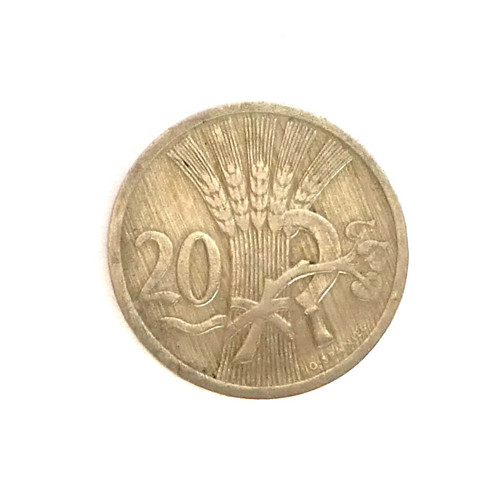 Mince 20 hal. Československo, r. 1937
