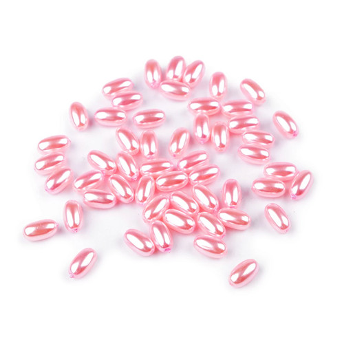 Olivky voskované růžové 6x10mm, 10/50ks
