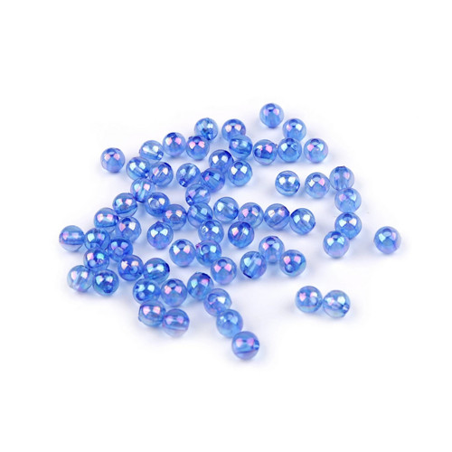 Kuličky duhové 6mm modré, 10ks
