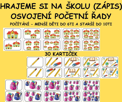 ZÁPIS DO ZŠ - Osvojení početní řady do 10ti