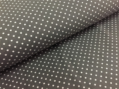 Metráž - puntíček na antracitové - šíře 140cm