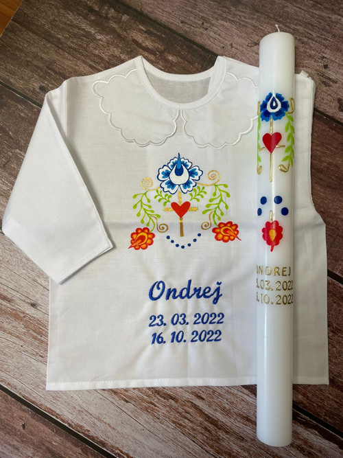 Křestní košílka Folk Flower