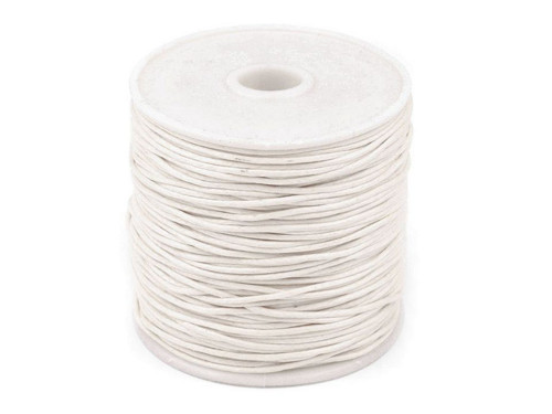 Šňůra bavlněná voskovaná 1mm (10m) - bílá