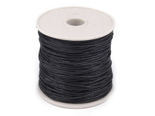 Šňůra bavlněná voskovaná 1mm (10m) - černá