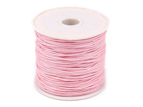 Šňůra bavlněná voskovaná 1 mm (10m) - růžová