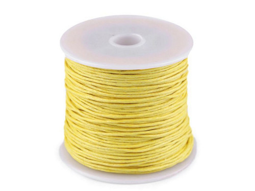 Šňůra bavlněná voskovaná 1 mm (10m) - žlutá