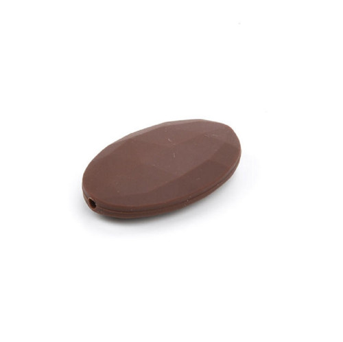 Silikonové korálky OVÁL 40mm (1ks) - brown