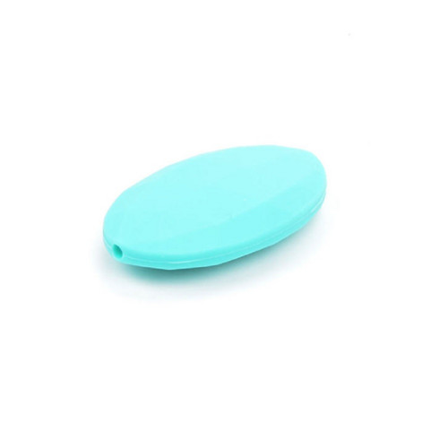 Silikonové korálky OVÁL 40mm (1ks) - turquoise