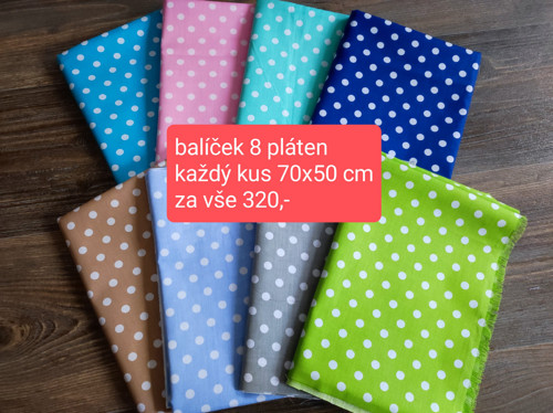 Balíček 8 kusů bavlněných pláten