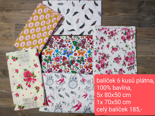 Balíček 6 kusů bavlněná plátna