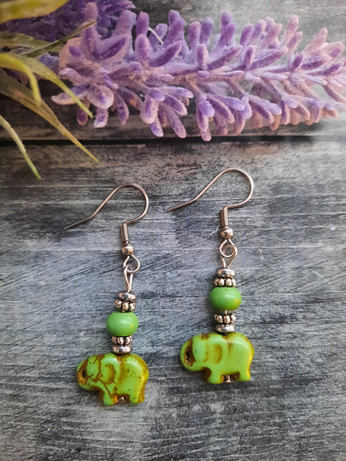 Náušnice GREEN ELEPHANT*tyrkenit