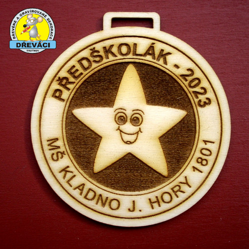 MEDAILE "PŘEDŠKOLÁK 2023 MŠ Kladno Hvězdičky"...