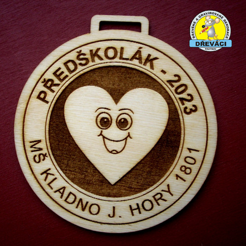 MEDAILE "PŘEDŠKOLÁK 2023 MŠ Kladno Srdíčka"...