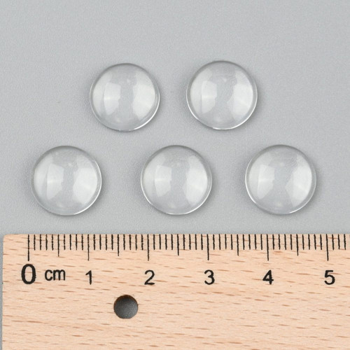 Skleněná čirá plochá čočka 14mm 2ks