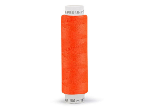 Polyesterové nitě 100 m - oranžová neon