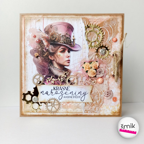 Mixed media art přání "Lady Steampunk Dream" — foto 1