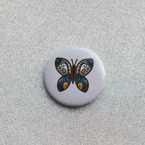 Zlatomodrý motýl - Placka 38 mm