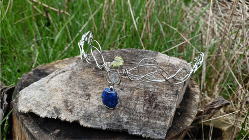 Tiára... nerez a lapis lazuli — foto 1