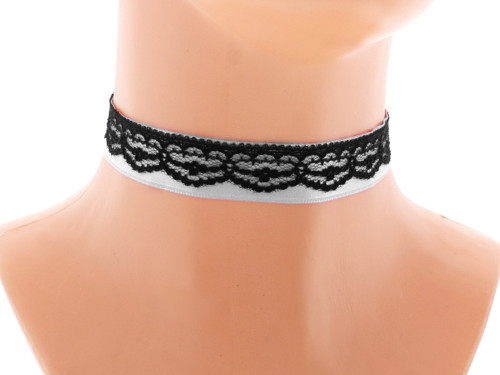 Krajkový obojek saténový choker společenský