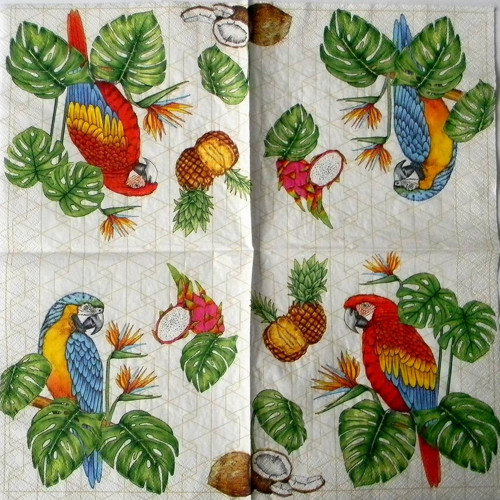 Papoušek červený-modrý - ubrousek