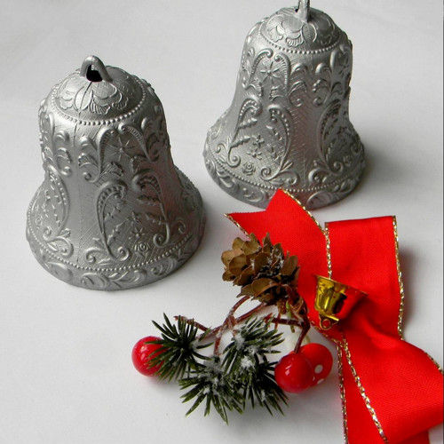 Zvoneček stříbrný 7 cm - materiál