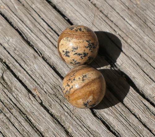 2xkulička 10,2 mm - jaspis obrázkový J9896