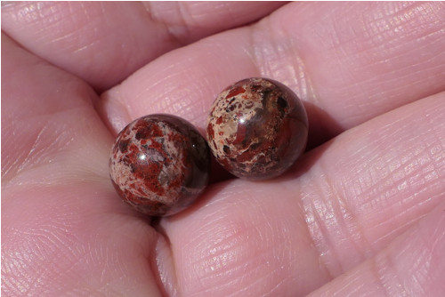 2x kulička 10,2 mm - jaspis brekciový J9899