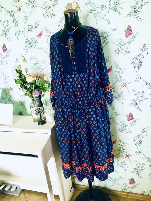 Šaty boho hippie, vel.44-46 — foto 1