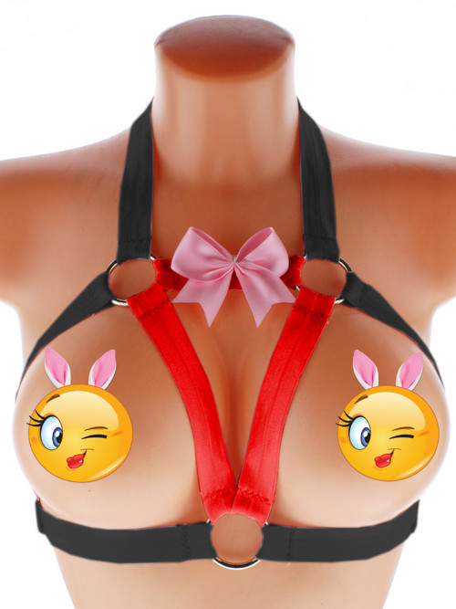 Postroj harness otevřená elastická podprsenka